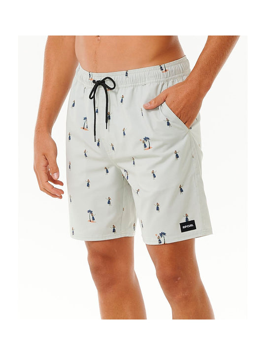 Boardshorty surfingowe męskie RIP CURL Hula Breach Volley białe - Adventure Sports
