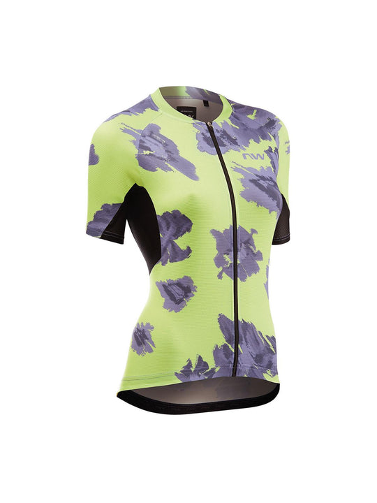 Koszulka rowerowa damska NORTHWAVE Force Evo Woman Jersey żółto fioletowa - Adventure Sports
