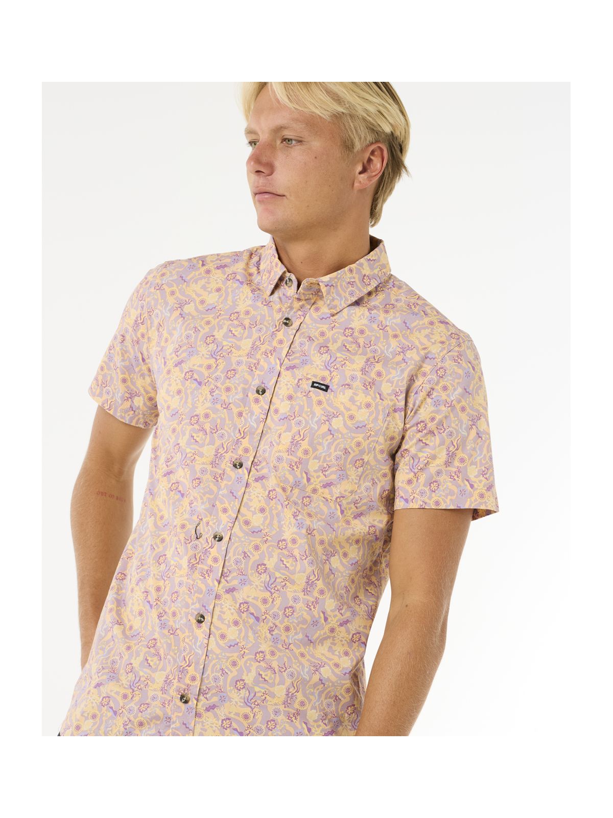 Koszula sportowa męska RIP CURL Floral Reef S/S Shirt fioletowy
