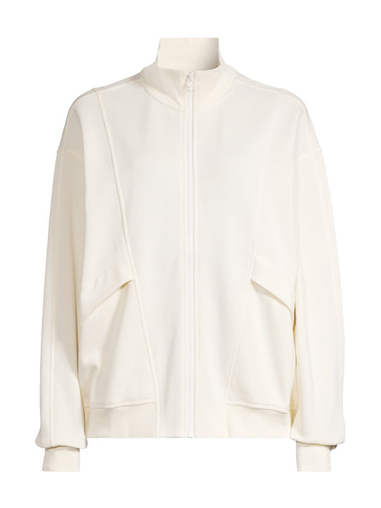 Bluza treningowa damska CASALL Comfy Full Zip Sweater biały - Adventure Sports
