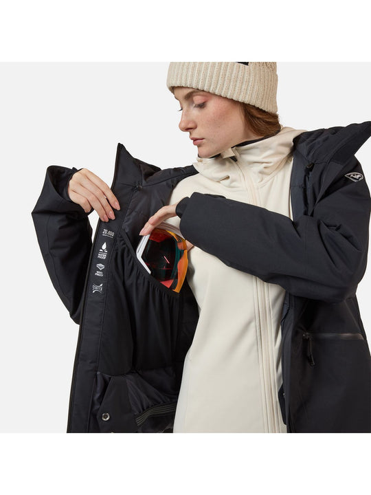 Kurtka narciarska damska ROSSIGNOL W ROCHRUN INSULATED JKT czarna
