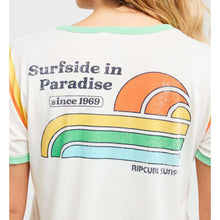 Koszulka damska RIP CURL Surf Side Ringer Tee beżowa
