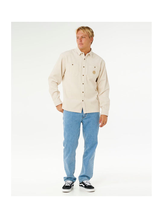 Koszula męska RIP CURL Premium Surf Cord L/S Shirt beżowa
