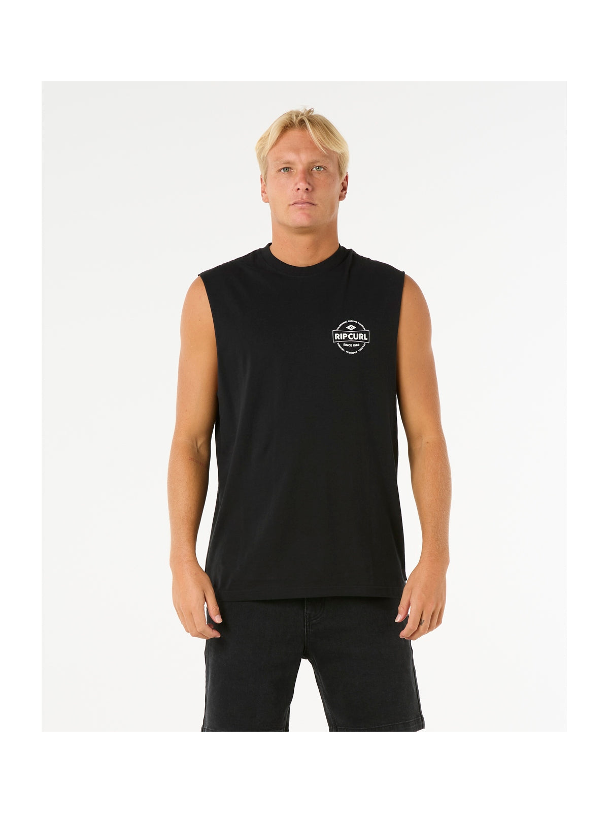 Koszulka RIP CURL Stapler Muscle czarny