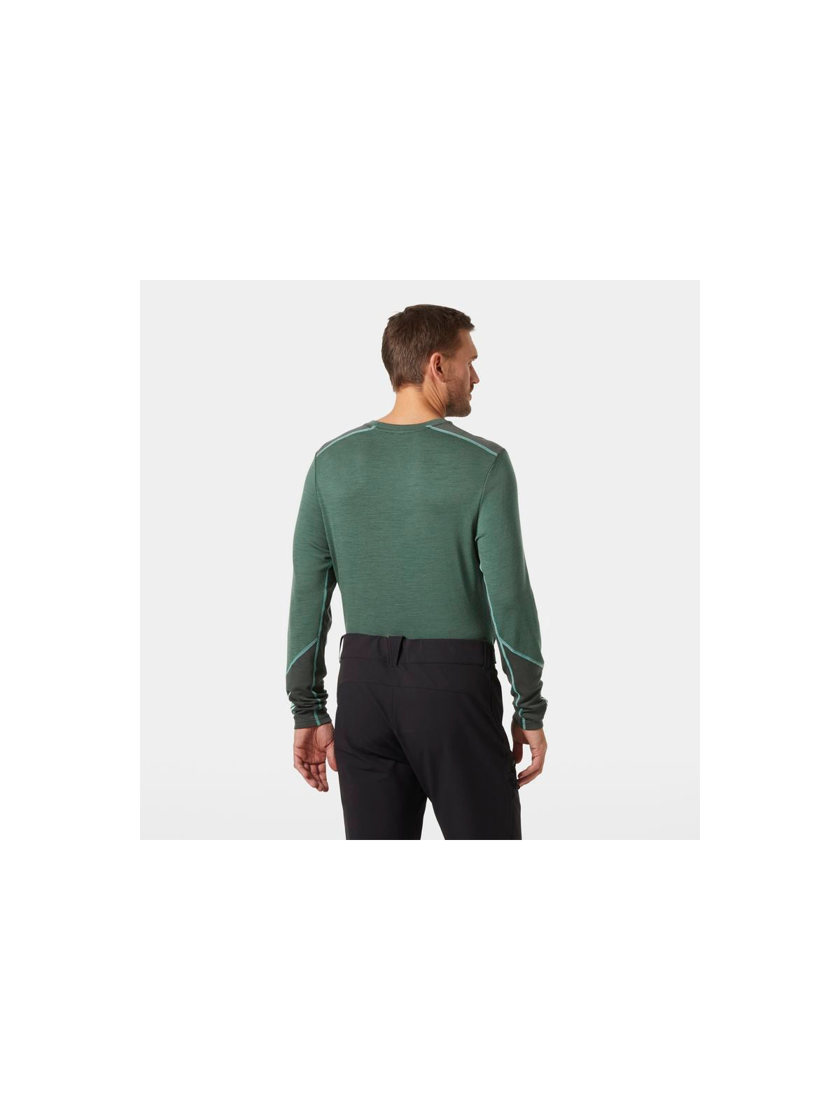 Koszulka męska HELLY HANSEN Lifa Merino Midweight Crew  kolor zielony