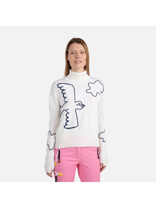 Sweter Rossignol W Jcc Roll Neck biały - Adventure Sports
