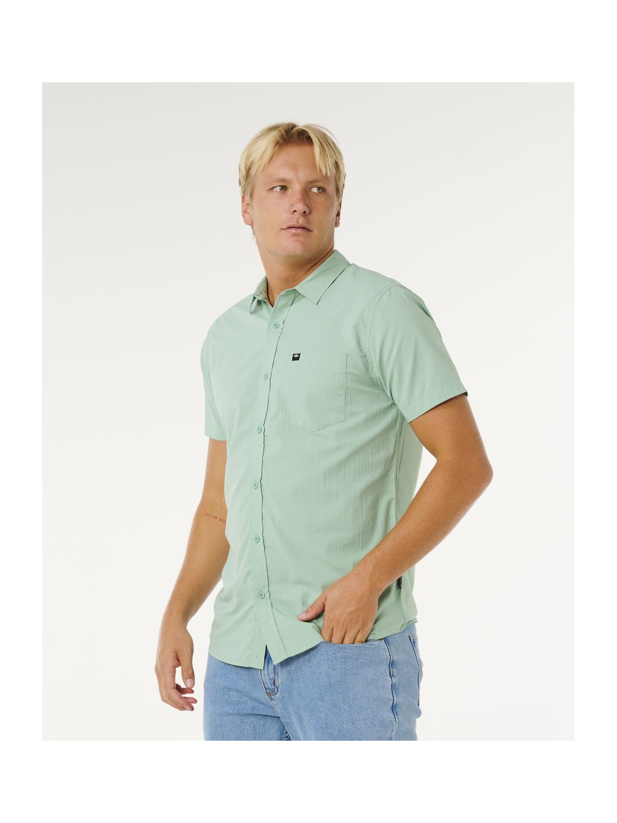 Koszula męska RIP CURL Vaporcool Aerotech S/S Shirt zielona