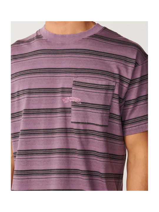 Koszulka męska RIP CURL Disorder Stripe Tee fioletowa
