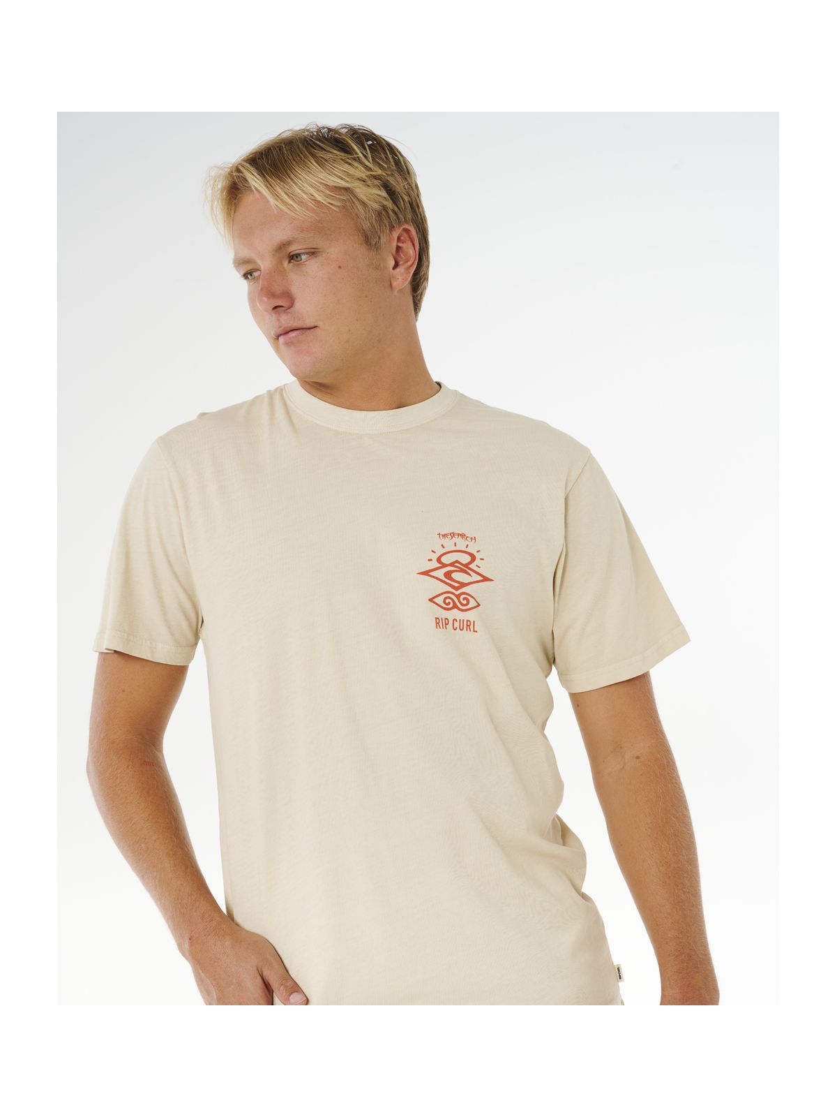 Koszulka męska RIP CURL Search Icon Tee beżowa