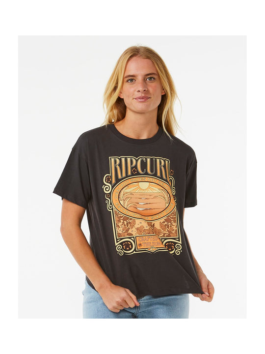 Koszulka RIP CURL Long Days Relaxed Tee czarny - Adventure Sports
