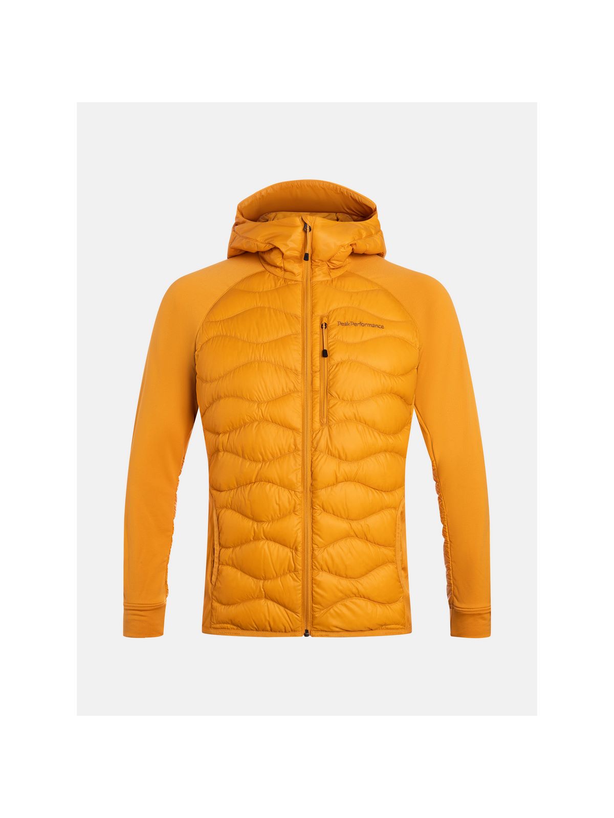 Kurtka z puchem męska Peak Performance M Helium Down Hybrid Hood pomarańczowy - Adventure Sports