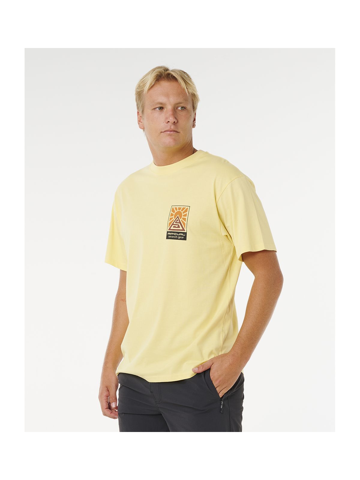 Koszulka męska RIP CURL Search Dawn Tee żółta