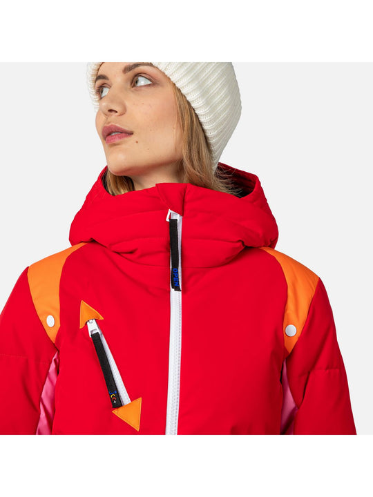 Kurtka puchowa na narty Rossignol W Pilot Down Jkt czerwony - narciarska - Adventure Sports
