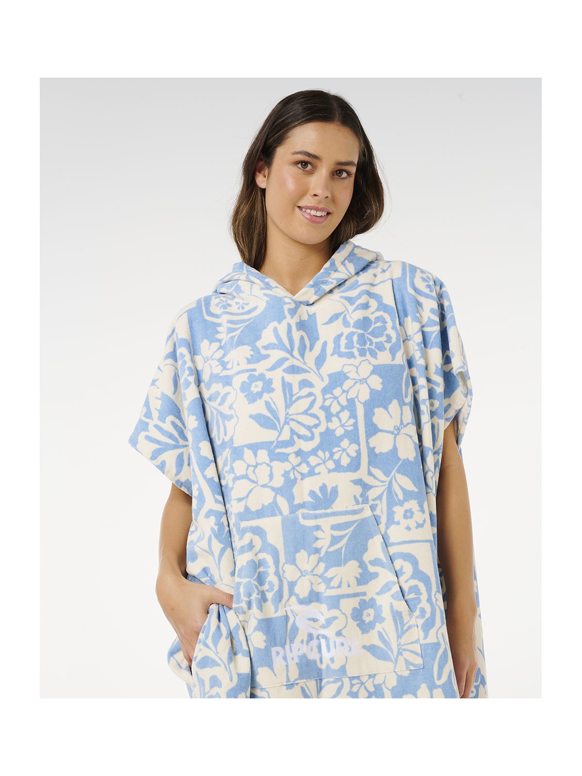Ponczo damskie RIP CURL Mixed Hooded Towel zielone