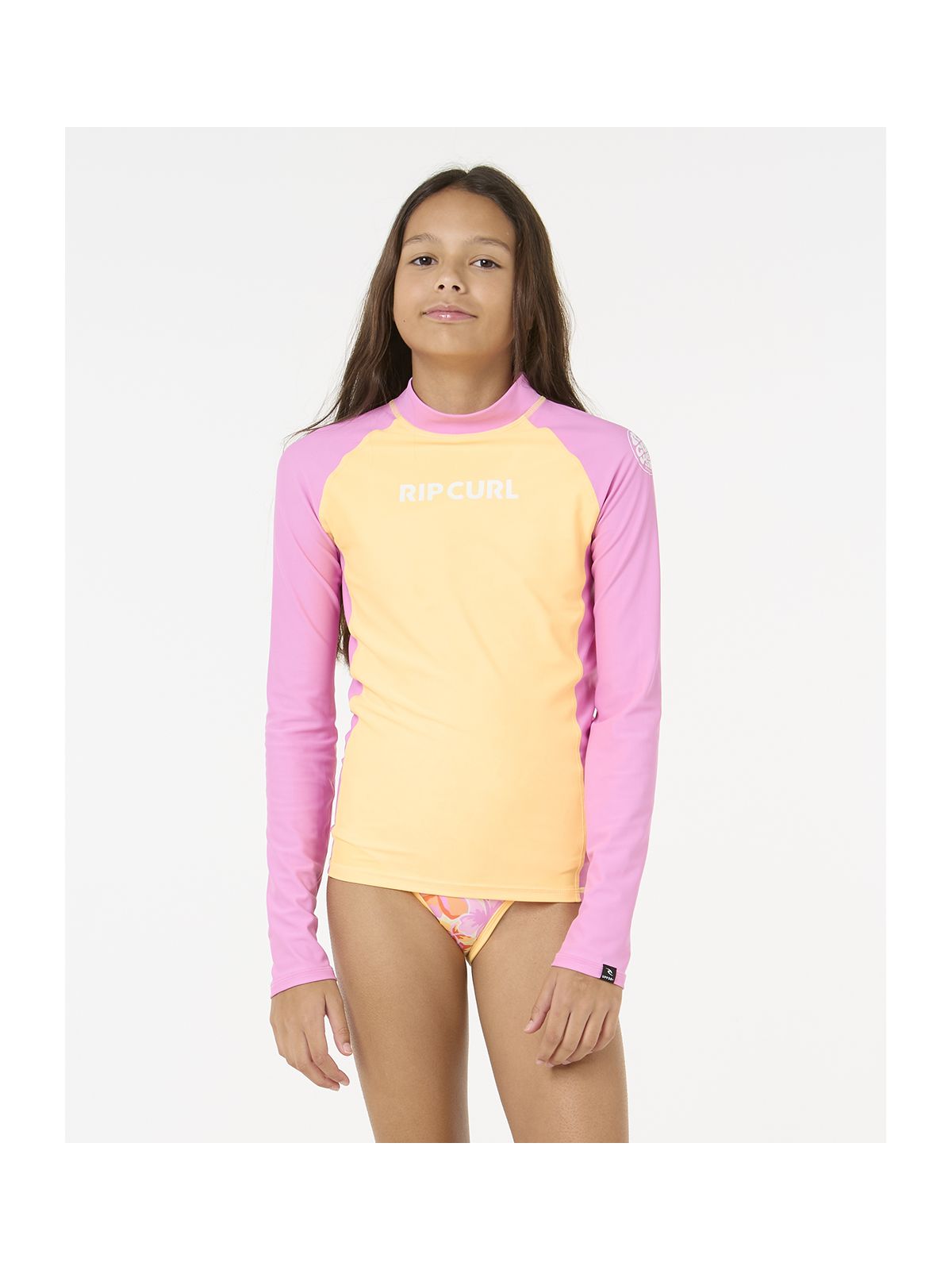 Lycra RIP CURL Classic Surf Ls Rash Vest-Girl pomarańczowy