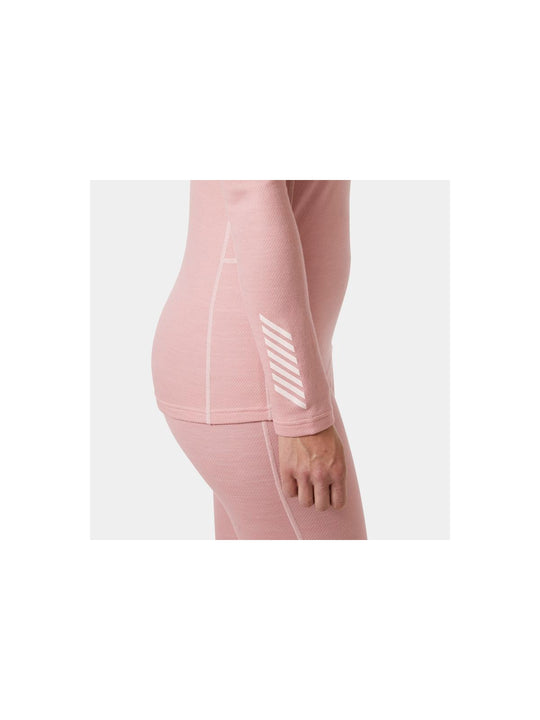 Koszulka damska HELLY HANSEN W Lifa Merino Midweight Crew kolor różowy
