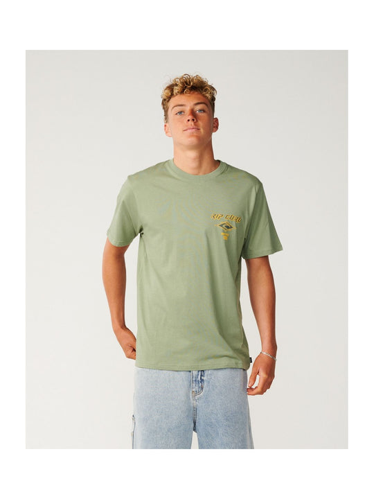 Koszulka męska RIP CURL Fade Out Icon Tee zielona

