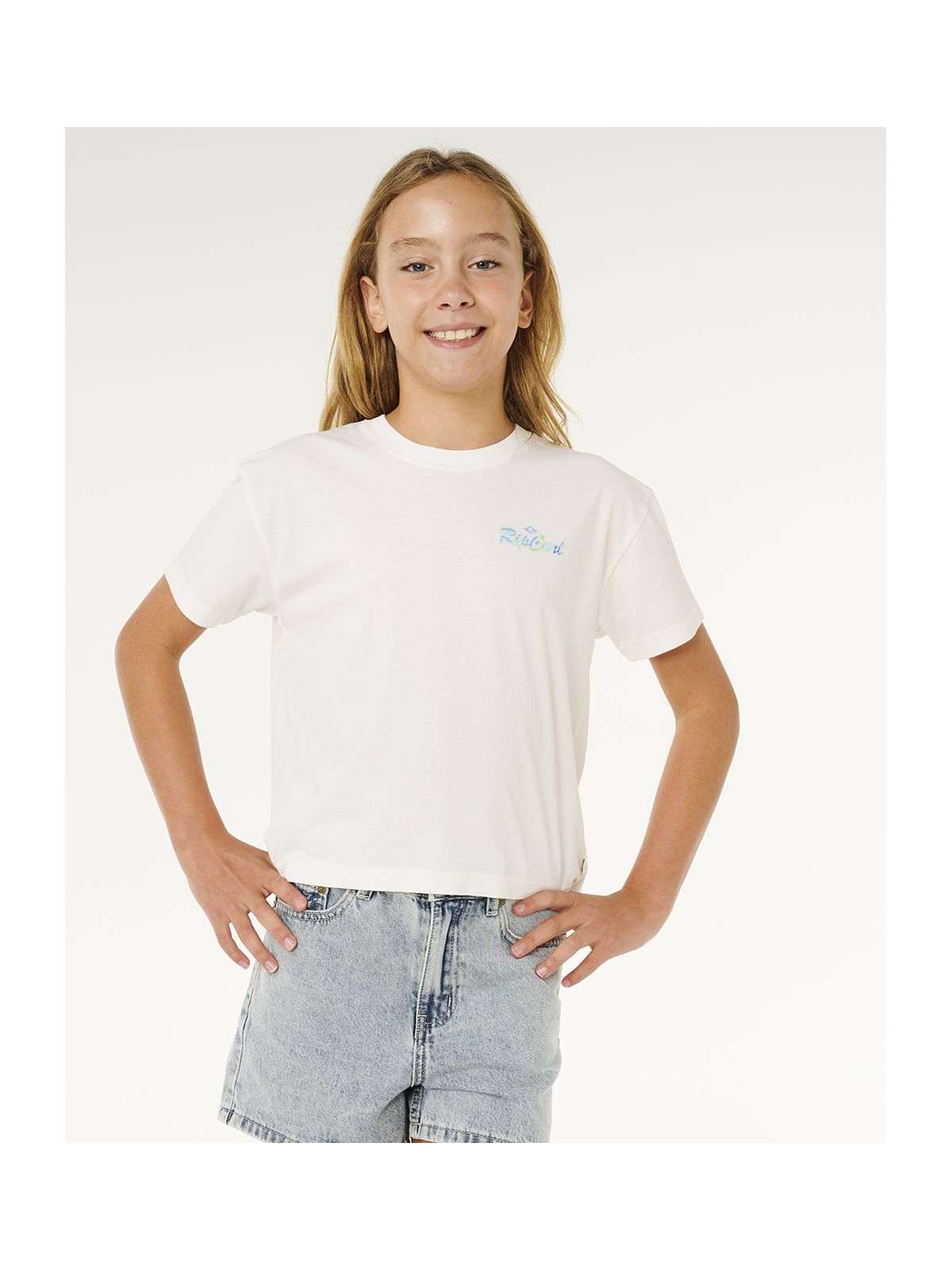 Koszulka dziewczęca RIP CURL Layday Crop-Girl biała