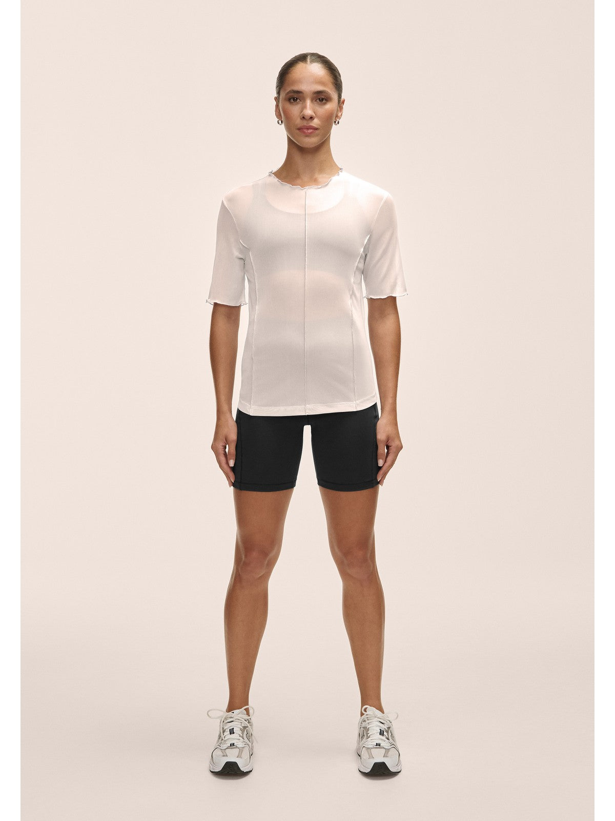 Koszulka treningowa damska CASALL Seam Detail Mesh Tee kolor biały