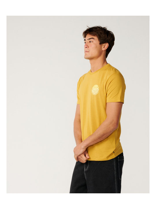 Koszulka męska RIP CURL Wettie Passage Icon Tee żółta
