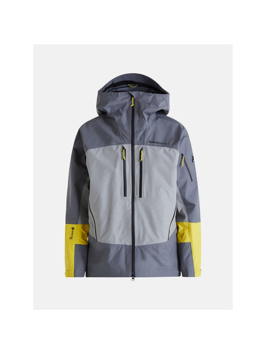 Kurtka Peak Performance M Vislight Gore-Tex Pro Jacket - szary/ciemny szary/limonkowy - Adventure Sports
