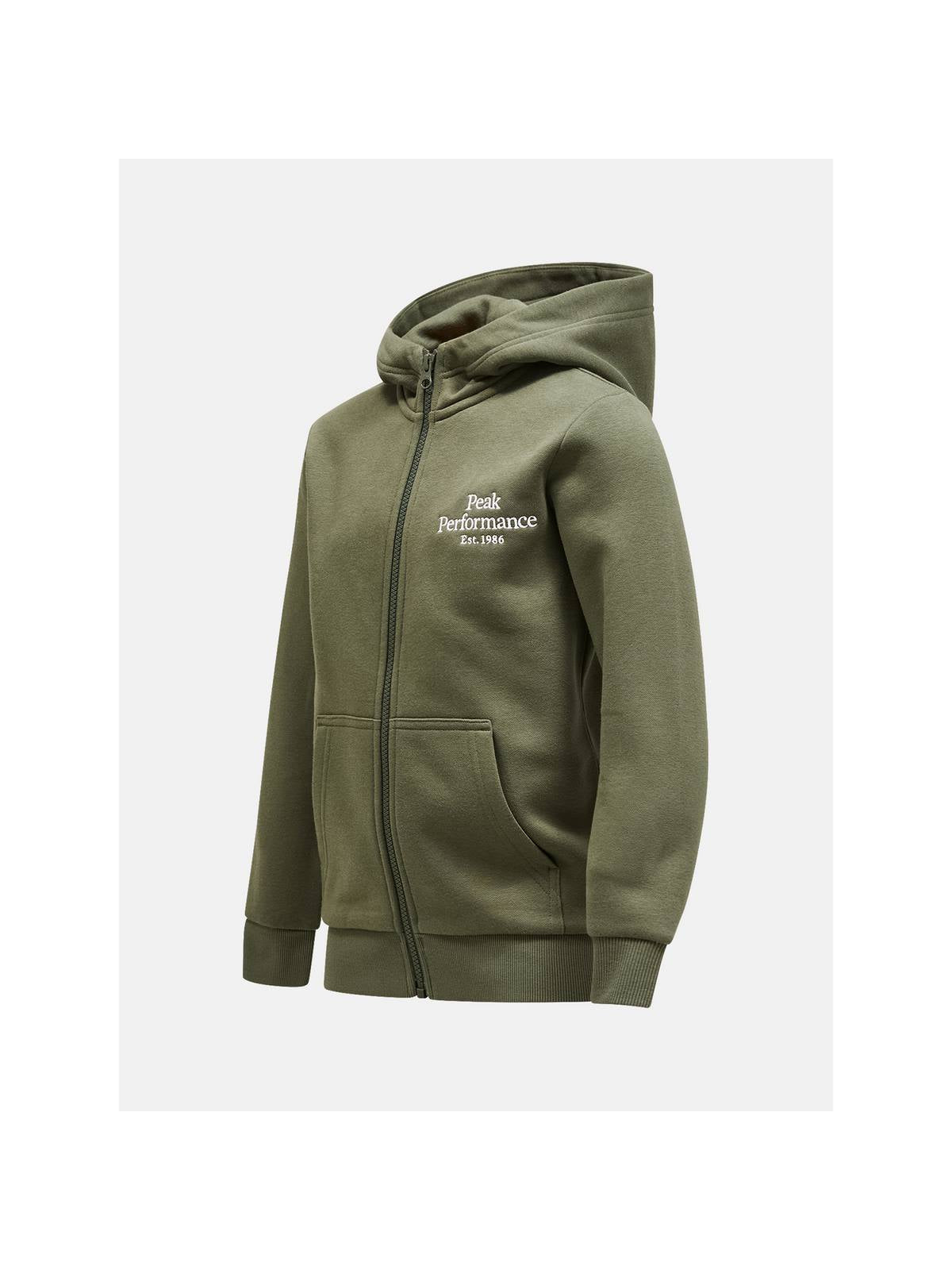 Bluza Peak Performance Jr Original Zip Hood zielony - Adventure Sports