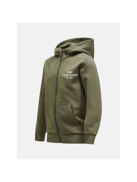 Bluza Peak Performance Jr Original Zip Hood zielony - Adventure Sports
