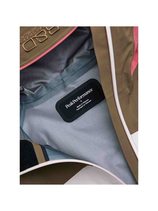 Kurtka narciarska damska PEAK PERFORMANCE Vislight GORE-TEX C-Knit 3L Shell Jacket brązowa
