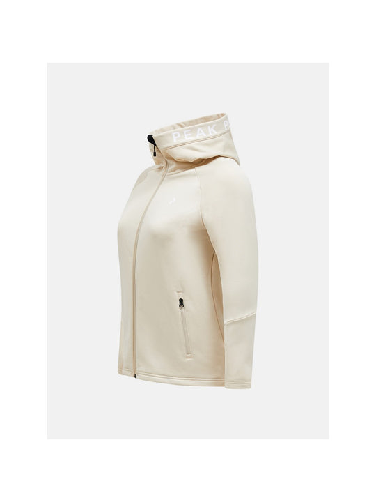 Bluza Peak Performance W Rider Zip Hood beżowy - Adventure Sports
