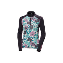 Koszulka damska HELLY HANSEN W Lifa Merino Midweight Graphic 1/2 Zip kolor czarny
