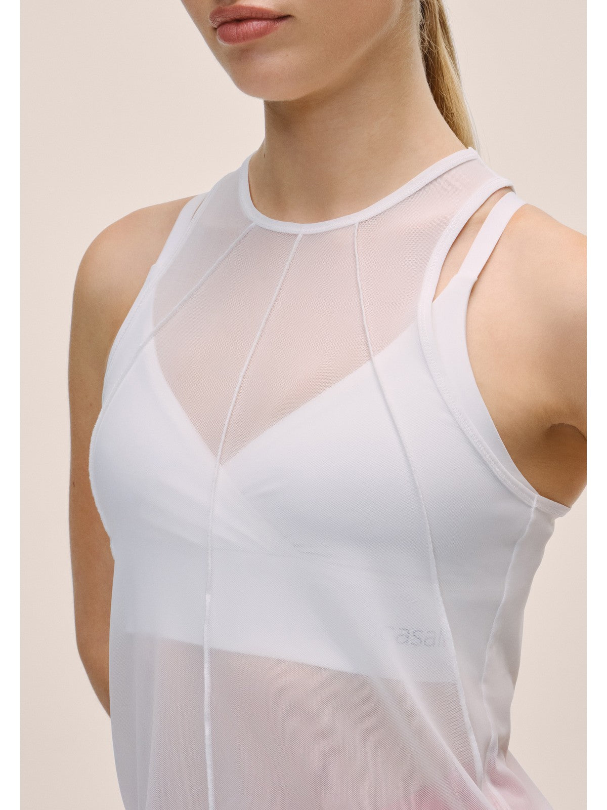 Koszulka treningowa damska CASALL Seam Detail Mesh Tank kolor biały