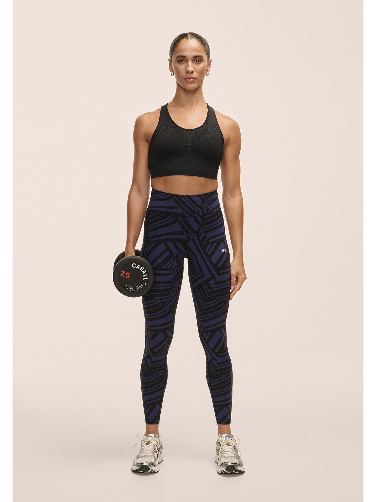 Legginsy damskie Casall Essential Printed Tights fioletowy - Adventure Sports