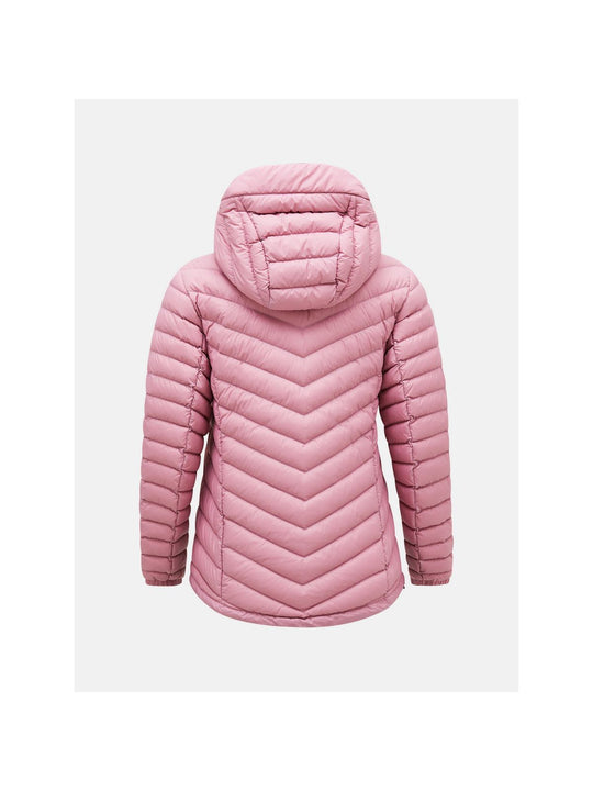 Kurtka z puchem Peak Performance W Frost Down Hood Jacket brązowy - narciarska - Adventure Sports
