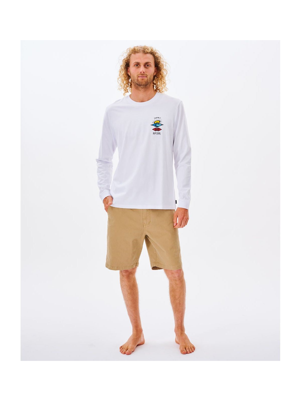 Koszulka RIP CURL Search Icon L/S Tee biały - Adventure Sports