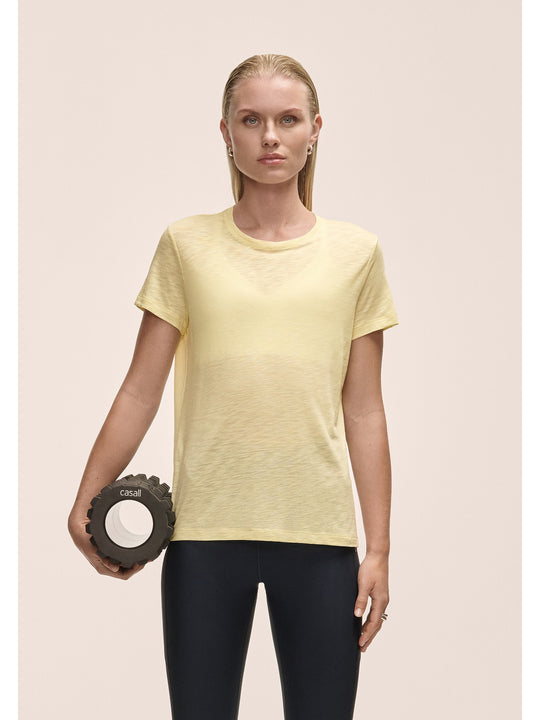 Koszulka damska Casall Soft Texture Tee żółty - Adventure Sports
