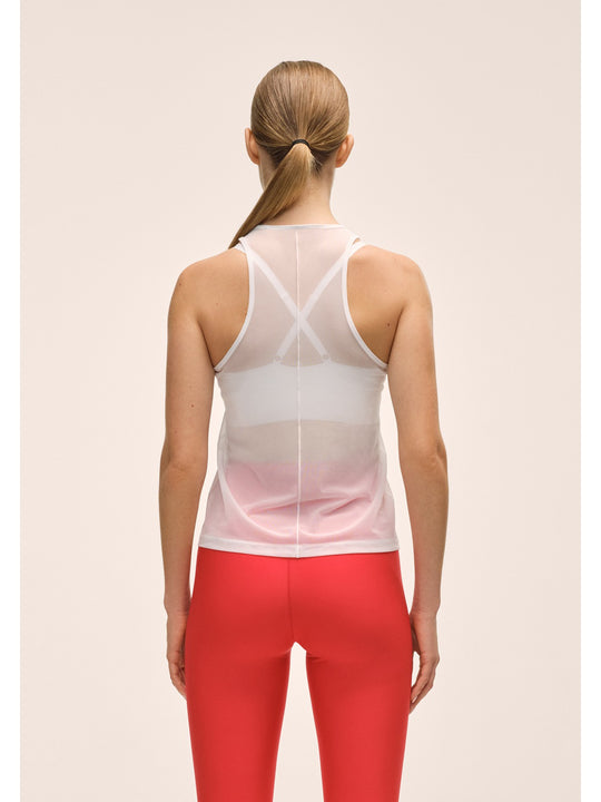 Koszulka treningowa damska CASALL Seam Detail Mesh Tank kolor biały
