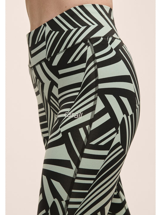 Legginsy damskie Casall Essential Printed Tights zielone - Adventure Sports
