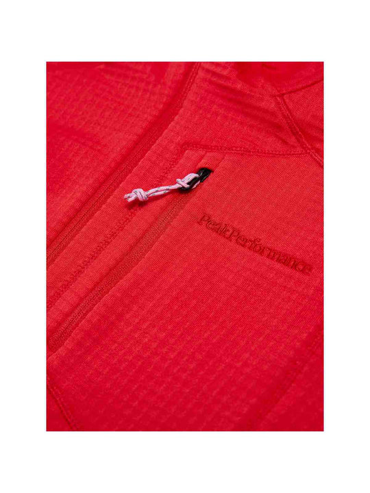 Bluza PEAK PERFORMANCE W Trail Polartec Zip Hood czerwony - Adventure Sports
