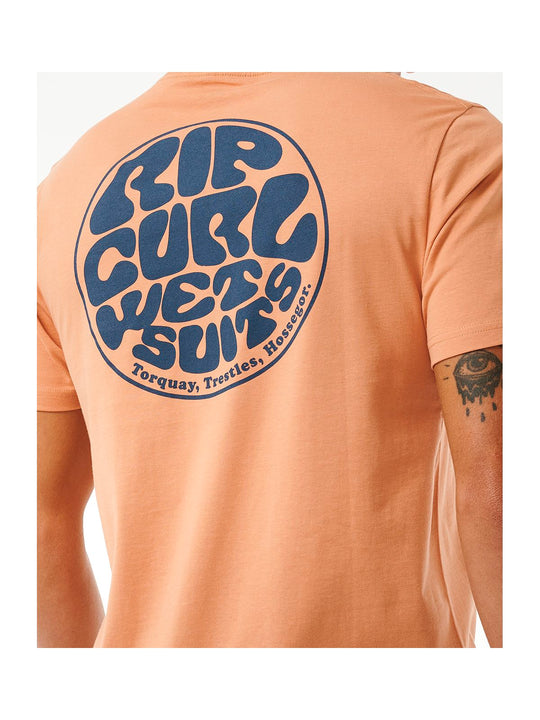 Koszulka RIP CURL Wetsuit Icon Tee pomarańczowy - Adventure Sports
