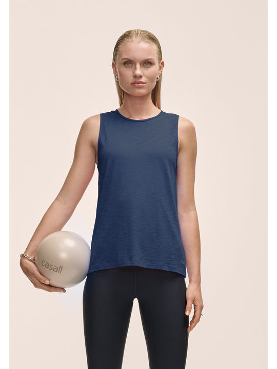 Koszulka treningowa damska treningowa CASALL Soft Texture Tank kolor niebieski
