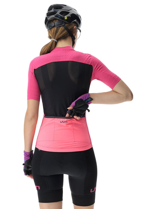 Koszulka rowerowa damska UYN Lightspeed Biking Shirt – Fuxia/Black
