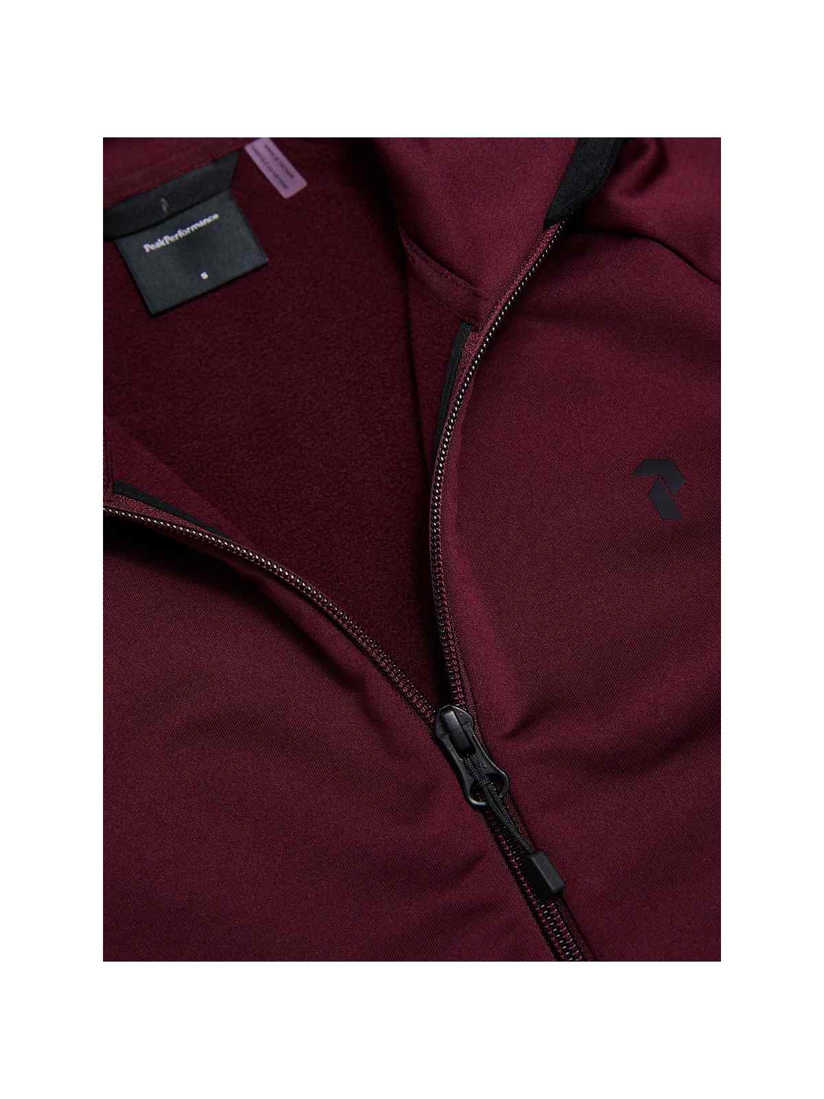 Bluza damska PEAK PERFORMANCE Rider Essentials Midlayer Zip Jacket bordowa