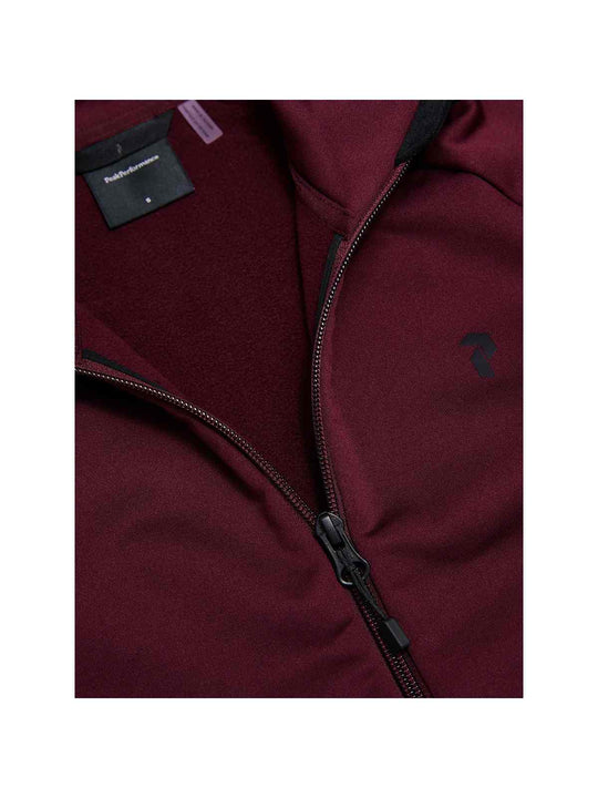 Bluza damska PEAK PERFORMANCE Rider Essentials Midlayer Zip Jacket bordowa
