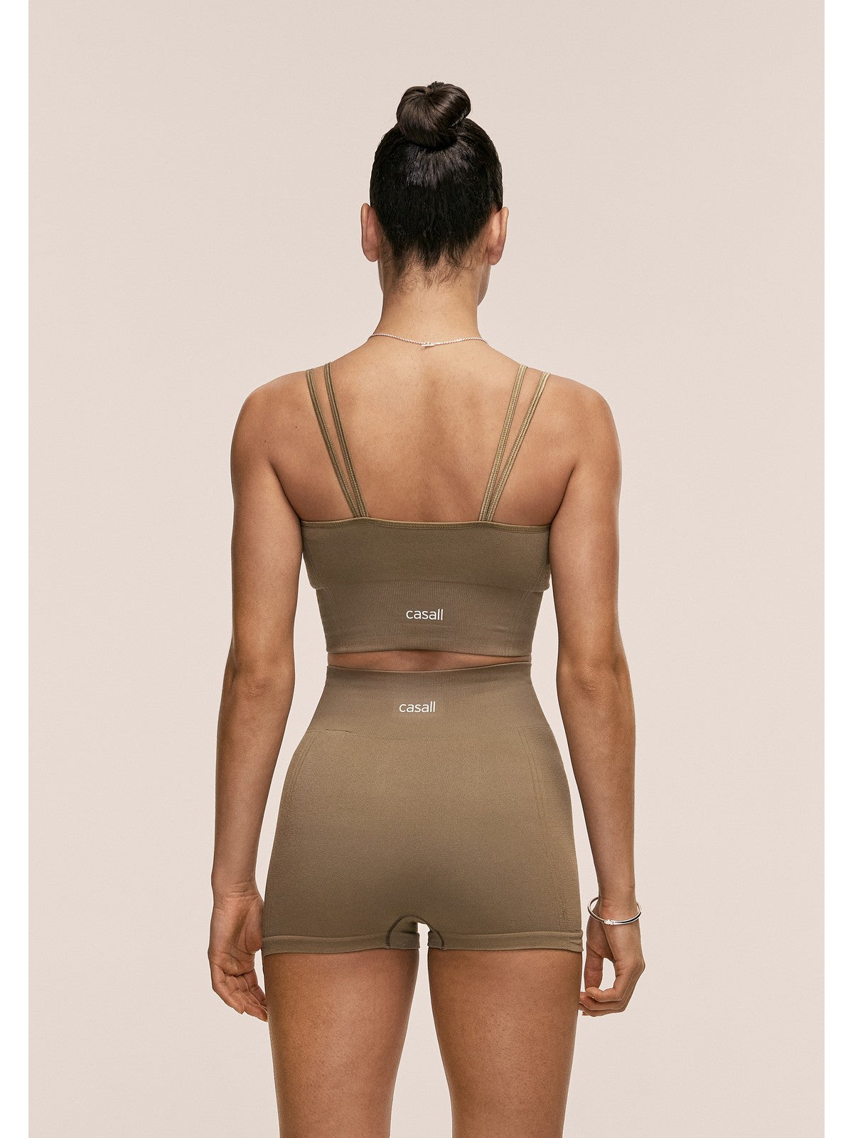 Top damski CASALL Shiny Seamless Rib Top kolor zielony