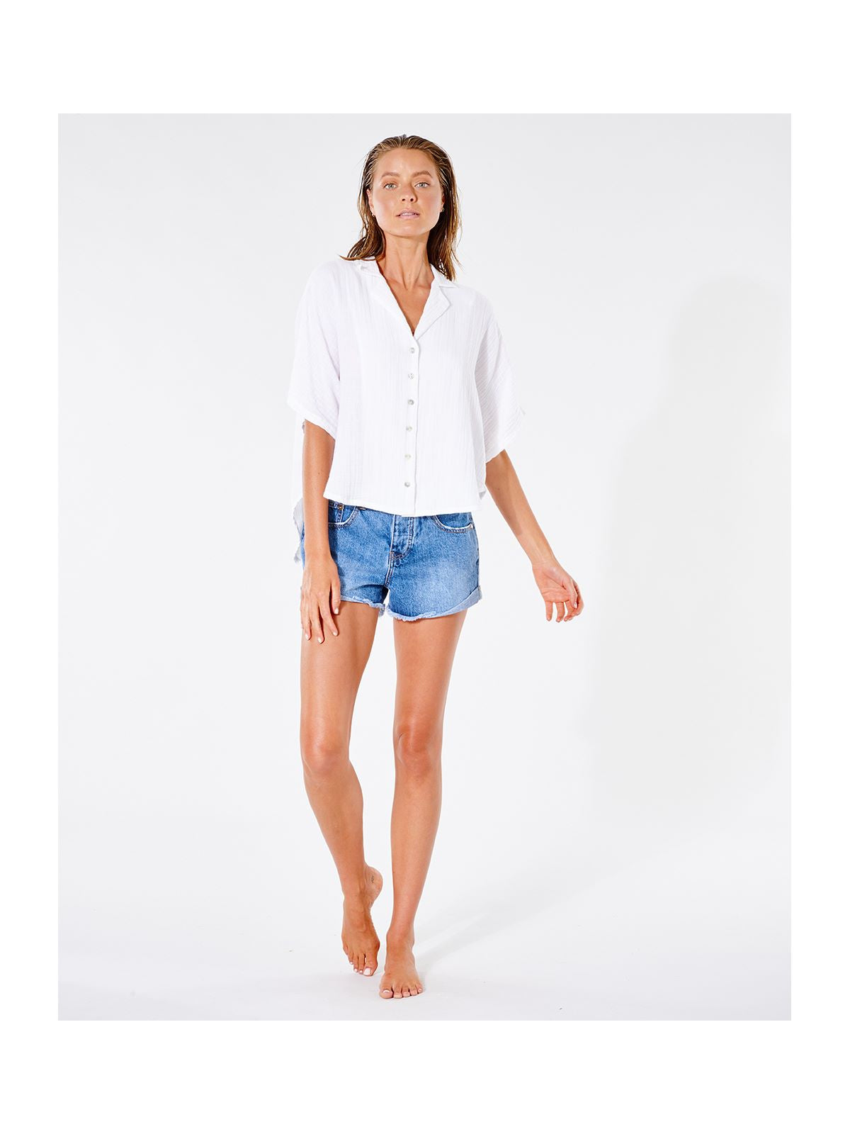 Koszula RIP CURL Premium Surf S/S Shirt żółty - Adventure Sports