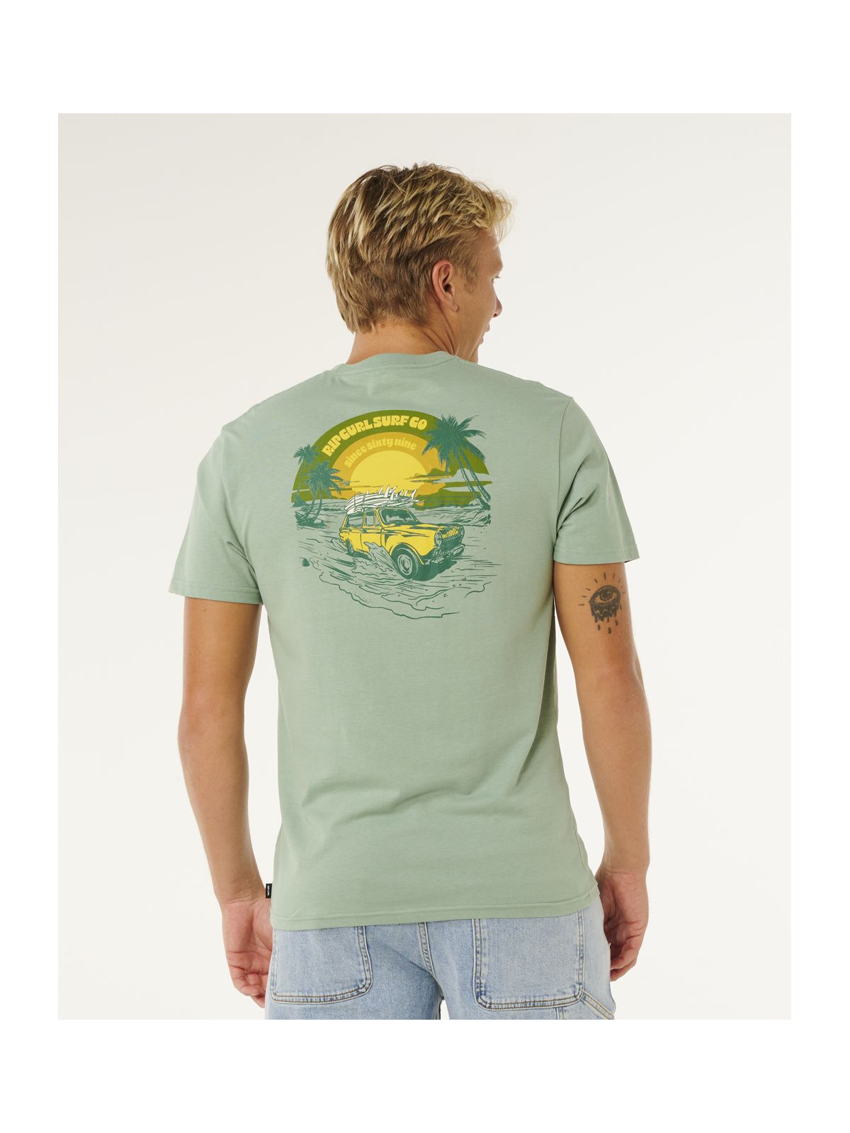 Koszulka męska RIP CURL Keep On Trucking Ss Tee zielona