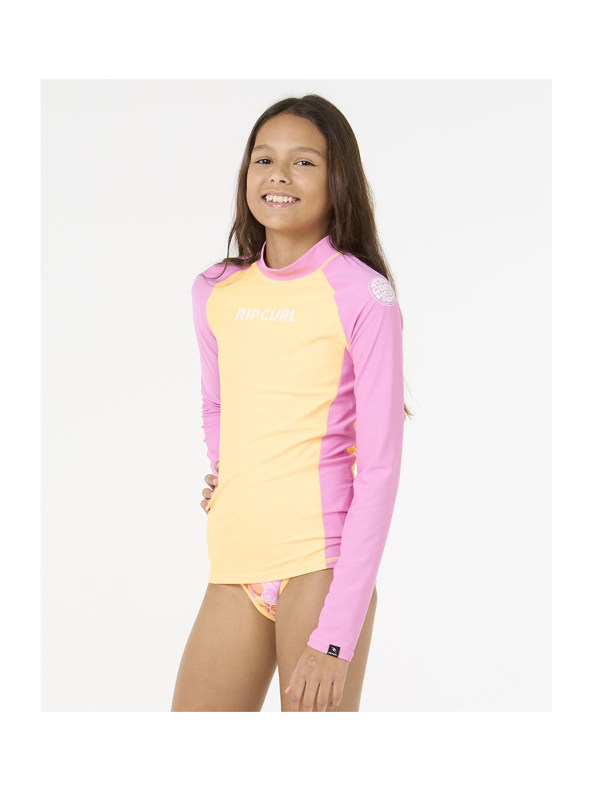 Lycra RIP CURL Classic Surf Ls Rash Vest-Girl pomarańczowy