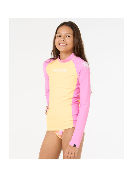 Lycra RIP CURL Classic Surf Ls Rash Vest-Girl pomarańczowy
