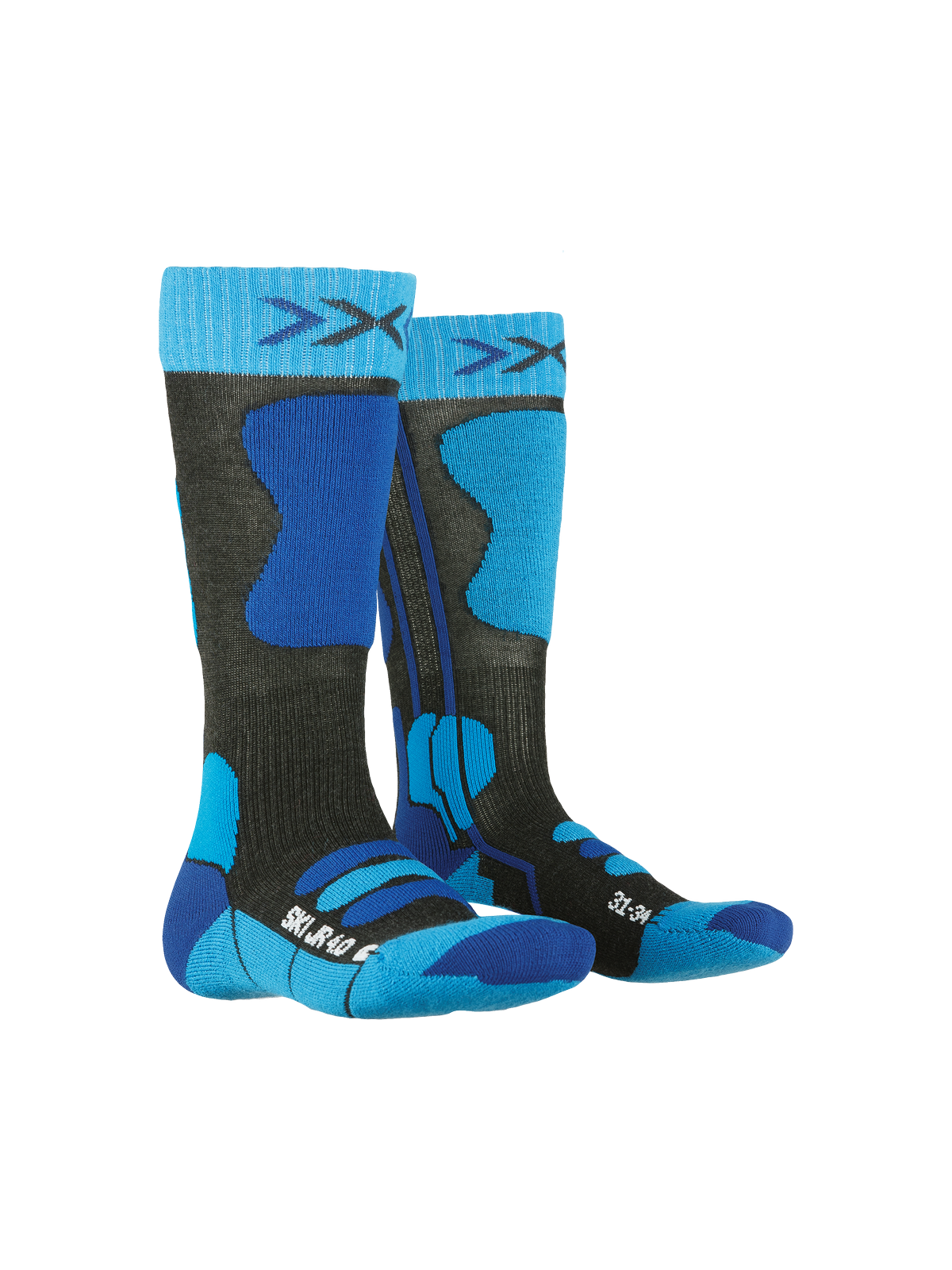 Skarpety narciarskie dziecięce X-SOCKS Ski Jr 4.0 anthracite melange / niebieski
