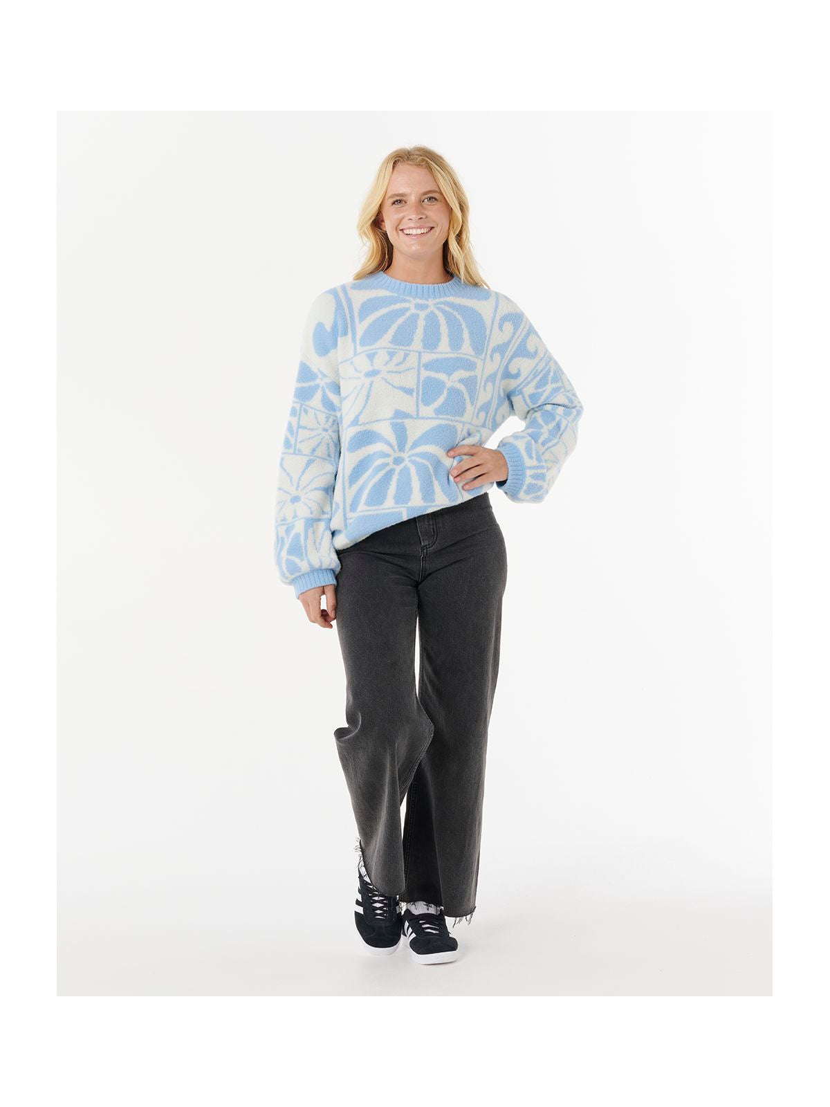 Sweter RIP CURL AOTS-TY WILLIAMS JACQUARD CREW niebieski
